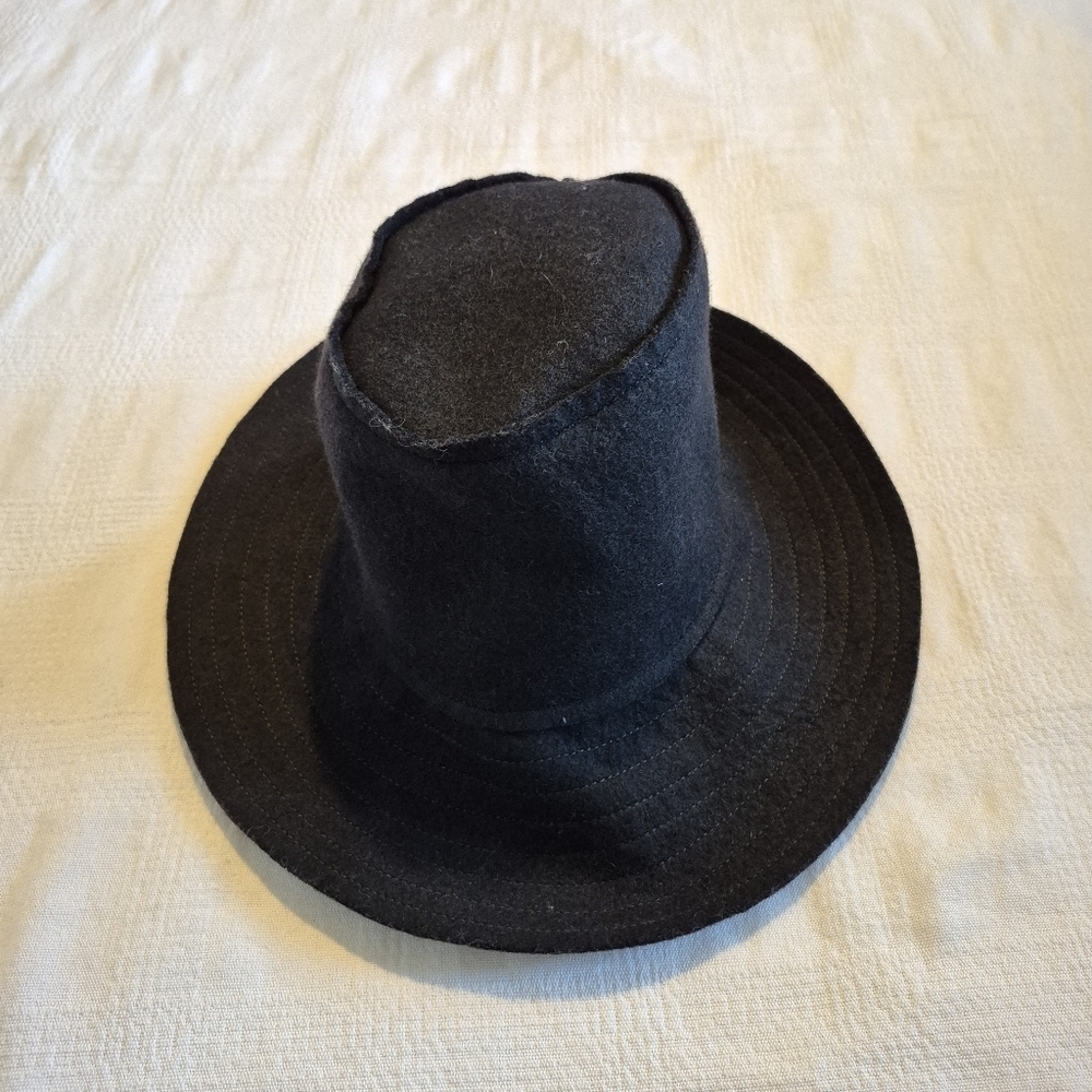 Tracy Watts Brooklyn one size black 100% wool hat Made in USA - Picture 2 of 6